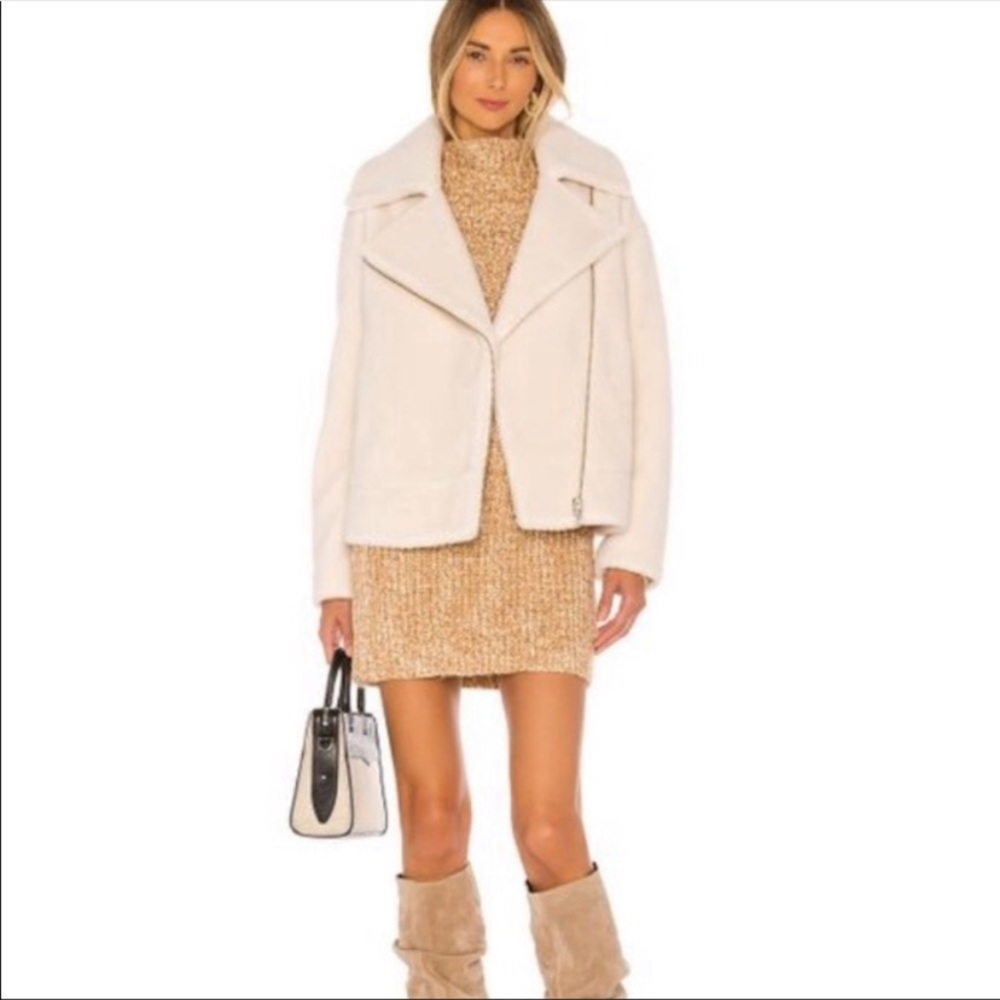 Rebecca Minkoff Brutus Faux Fur Moto Jacket